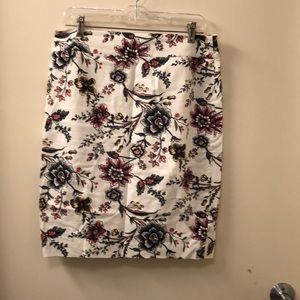 Loft Floral Pencil Skirt